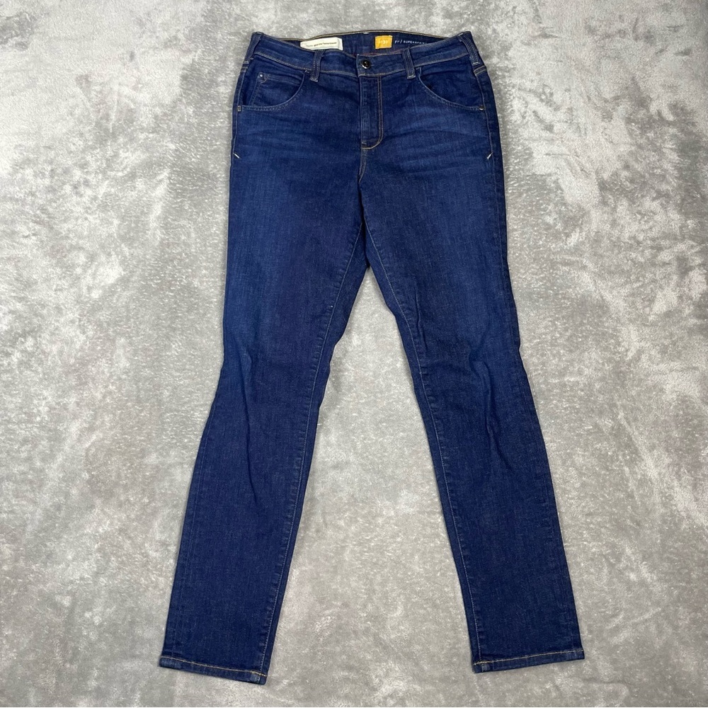 Anthropologie Jeans Women’s Sz 30 Blue Pilcro Straight Leg SuperScript Mid Rise - Picture 2 of 9